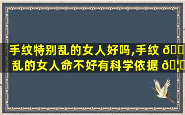 手纹特别乱的女人好吗,手纹 🐳 乱的女人命不好有科学依据 🦍 吗